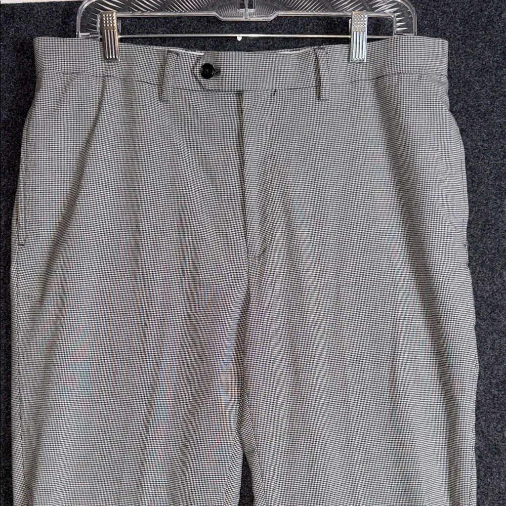 Ralph Ralph Lauren Mens Slim Fit Grey Houndstooth Stretch Trousers 34W x 32L